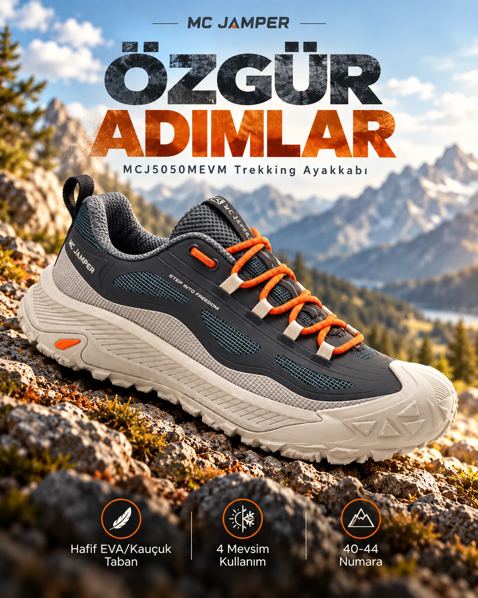 MC Jamper Füme Bej Oranj Erkek Trekking Ayakkabı ürün tanıtım görseli 1