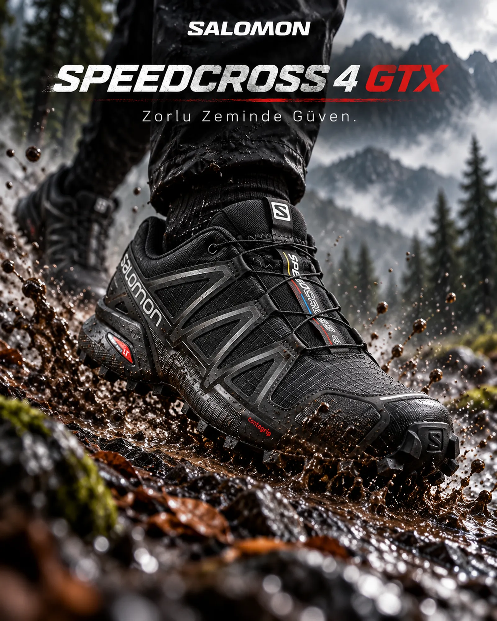 Salomon Speedcross Erkek Siyah Gore-Tex Trail Koşu Ayakkabısı ürün tanıtım görseli 1