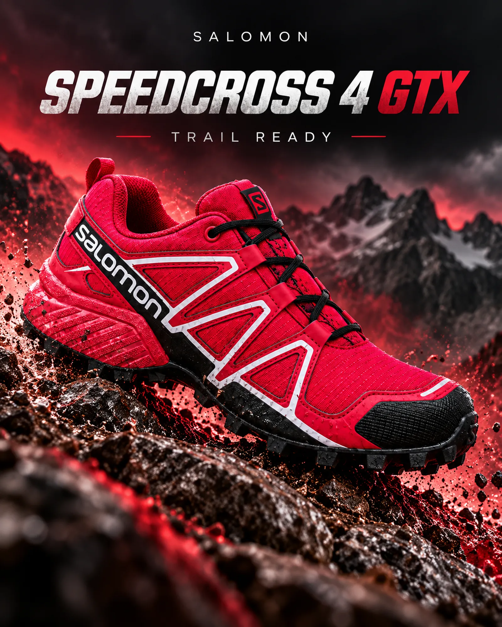 Salomon Speedcross Erkek Kırmızı Gore-Tex Trail Koşu Ayakkabısı ürün tanıtım görseli 1